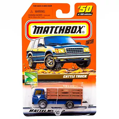 Matchbox #50 Cattle Truck Blue Farming Series With 2000 Logo New On Card • $4.50