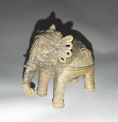 Antique Miniature Small Gold Brass Elephant Made In India Sand Cast • $193.67