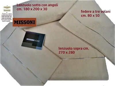 Set Sheets Missoni Cotton Jacquard Design M Cms. 270 X 280 Max • $368.53
