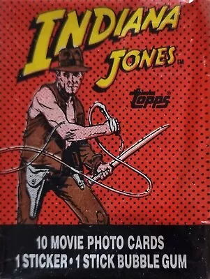 Indiana Jones - Movie Trading Cards (× 1 Pack) Topps 1984 *New & Sealed *Rare • $5.50
