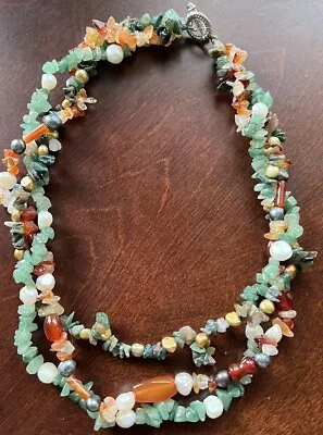 Vintage Native American Navajo Handcrafted Chunky Turquoise Nugget Necklace • $65