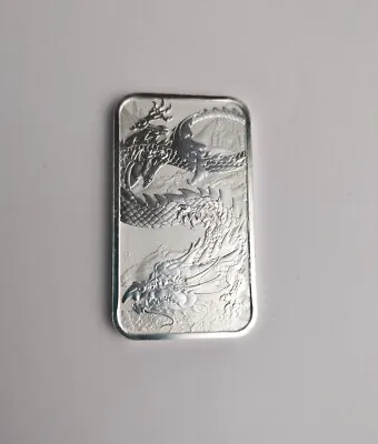 2023 Dragon  1 Oz 9999 Fine Silver Coin Bar In Capsule BU UK Seller Dr3 • £35.40