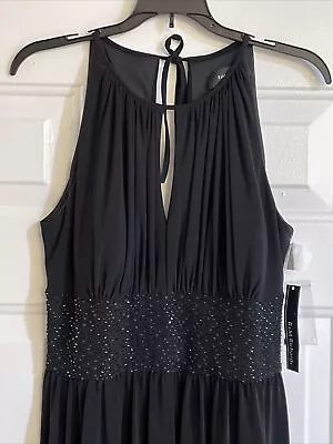 BRAND NEW Sz 8 R&M RICHARDS Black Sleeveless Dress ~ Beaded ~ Formal ~ Party  • $29.99