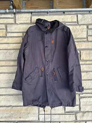 J.Crew Field Military Hooded Jacket Mens M Faded Navy Utility Fishtail Parka • $59.99