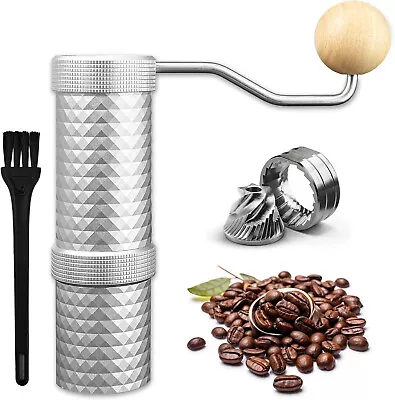 Manual Coffee Grinder Travel Hand Mill Stainless Crank Adjustable  Settings • $43.15