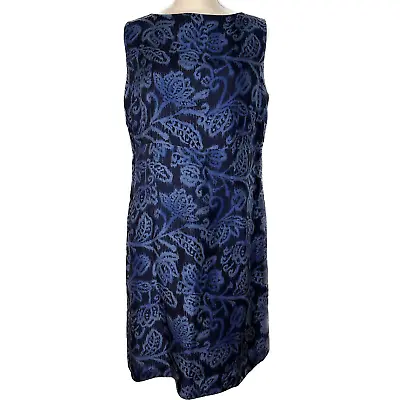 Amanda Smith Women's Dress Blue Sleeveless Sheath Lined Size 12 Petite  • $12