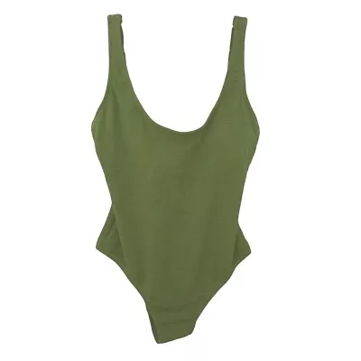 Kona Sol Women's One Piece Swimsuit Textured Green Lined Size XL • $14.99