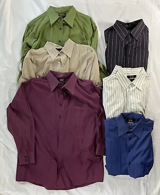 Murano Gold Label Men’s XL Button Up Long Sleeve Dress Shirts Lot Of 6 • $30