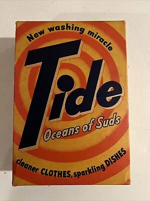 Vintage 1950s Tide Detergent Box NOS Full Unopened Vivid Graphic • $89.99