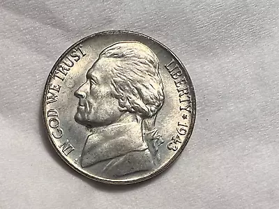 NICE  1943-p JEFFERSON SILVER WAR NICKEL.................with FREE Shipping • $1