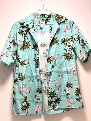 RARE KYS HAWAIIAN BUTTON Down SHIRT MIAMI VICE SHORT SLEEVE 🦩 SCARFACE FLAMINGO • $199