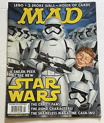 MAD Magazine April 2015 Star Wars Sneak Peak 2 Broke Girls House Of Cards #532 • $5.75