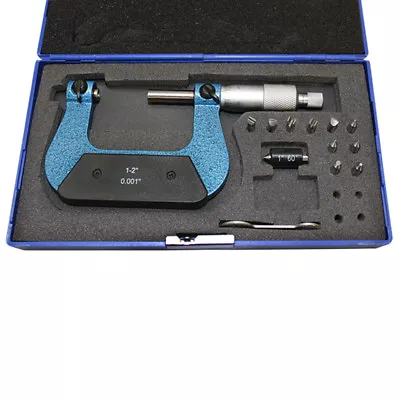 1-2 Inch X 0.001 Inch Grad. Screw Thread Micrometer With 5 Anvil In Fitted Box • $71.77