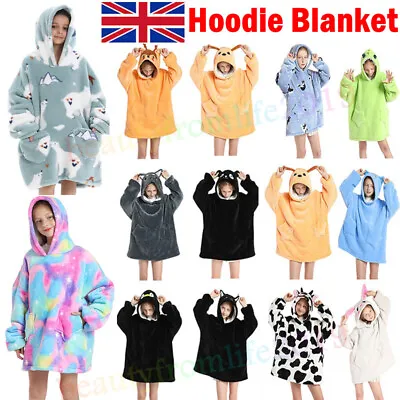 £18.39 • Buy Kids Hoodie Oversized Blanket Sherpa Fleece Extra Large Giant Hooded Sweatshirt^