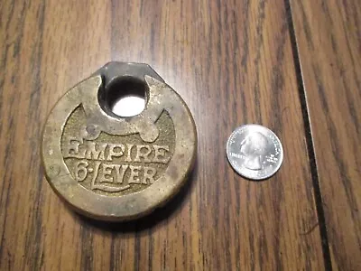 Vintage Empire 6-Lever Brass Pancake Pad Lock No Key! • $29.99