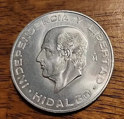 1955 MEXICO 5 Pesos HIDALGO 72% Silver Coin UNC  • $16.50