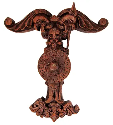 Norse Viking Irminsul Plaque - Odin Rune Wall Statue - Wood Finish Dryad Design • $64.99