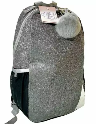 Backpack School Multi Glitter Canvas More Than Magic 16.5  Changes Colors School • $12