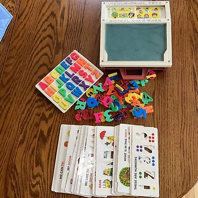 Vintage 1972 Fisher Price School Days Portable Play Desk W Letters Numbers Cards • $10