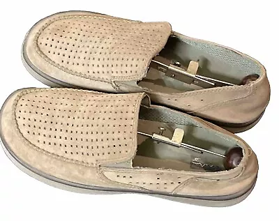 Patagonia Sz 10 Maui Air Marsh Green Slip On Loafer Shoes Moccasin Leather Men’s • $27.50