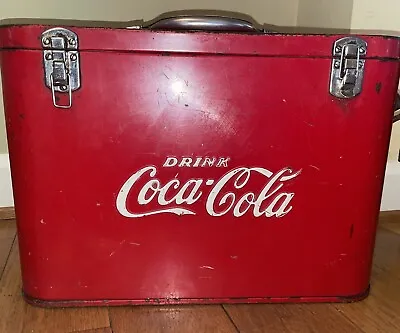 Vintage Coca-Cola Coke Airline Stainless Cooler Ice Chest Very Good Condition! • $489