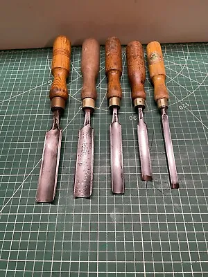 Nice Set Of 5 No. Marples Graduated Gouge Chisels Good Condition • $74.51