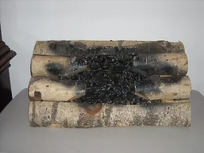 Vintage Mid Century Decorative Real Wood Logs Electric Fireplace Insert 20x8x9 • $79.99