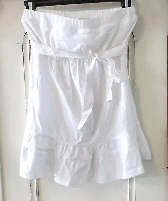 Women's Moda International White Strapless Tube Top With Ruffles Size S • $25