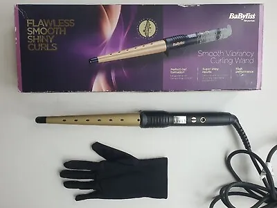£12.95 • Buy BaByliss Smooth Vibrancy Curling Tong Wand With Heat Glove Boxed 2285DU