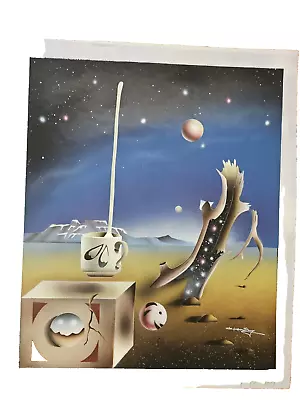  Coffee In Space  Abstract Oil Canvas Surrealist Planet Sky Space Universe • $65