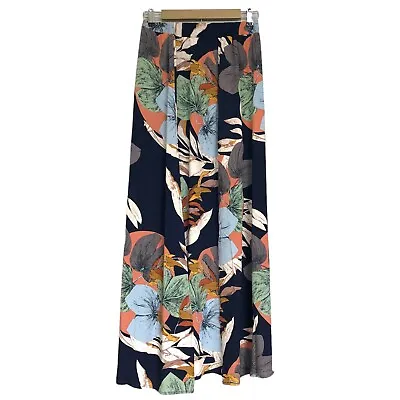 Shein VCAYMaxi Skirt M High Waisted Full Slit Leaf Boho Coastal Tropical Beach • $14.95