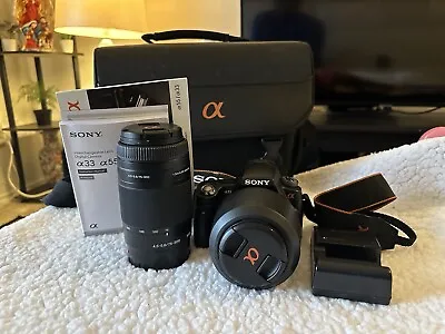 Sony Alpha A33  Interchangeable 14 MP Lens Digital Camera With Accessories • $215