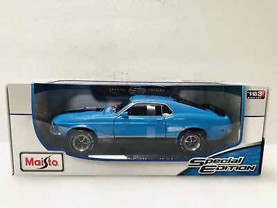 1/18 Maisto 1970 Ford Mustang Mach 1 Blue Diecast Special Edition • $29.95