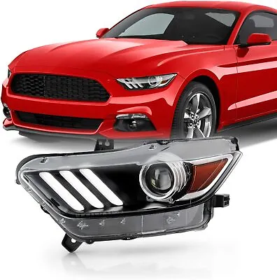 For 2015-2017 Ford Mustang Headlight Projector HID Xenon LED DRL LH Driver Side • $119.99