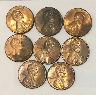 $10 • Buy 1983 USA ONE CENT And 7 Other 1980s,  COINS CIRCULATED. (8 Coins). D.
