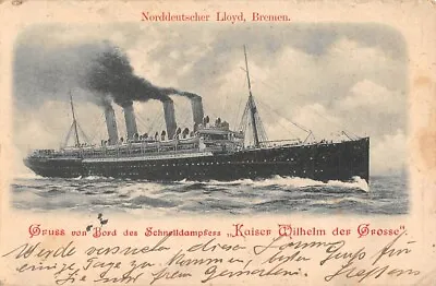 SS KAISER WILHELM DER GROSSE AT SEA NORD-DEUTSCHER LLOYD LINE Used Sea Post 1902 • $14.99