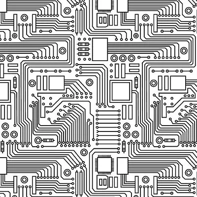 $6.25 • Buy STEM Squad Computer Fabric 100% Quilters Cotton White Black Technology