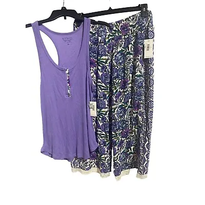 $34.95 • Buy NWT Vera Bradley Purple Floral PJ Set Top Pants XL