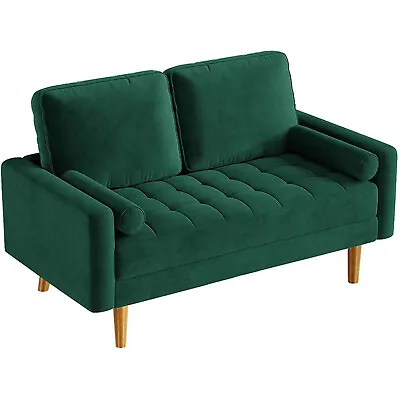 Modern Velvet Loveseat Sofa Couch Armrest Upholstered Home Office W/ 2Cushions • $189.99