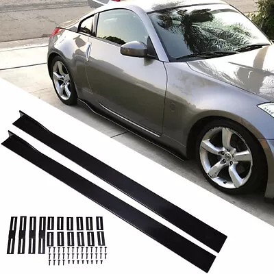 For Nissan 370Z 350Z Coupe 78.7'' Side Skirts Extension Splittter Glossy Black A • $94.68