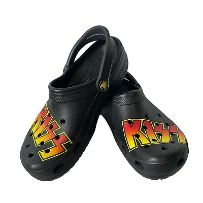 KISS Crocs Limited Edition Classic Clog Sandal Black Men's 9 / Women's 11 NWOT • $0.99