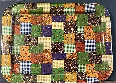 Vtg Metal Bed Tray Patchwork Quilt Holly Hobbie? • $22.77