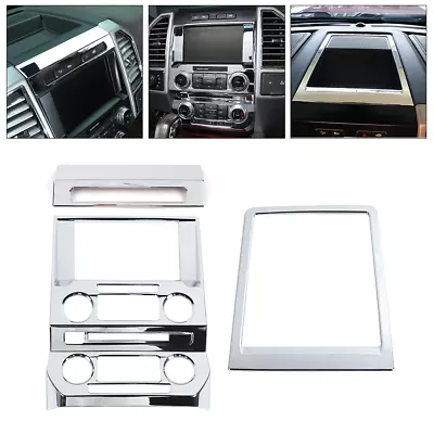 3x Center Console Dashboard Panel Trim Decor Cover For Ford F150 2015-20 Chrome • $29.19