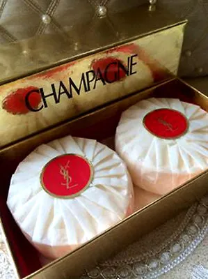 100%AUTHENTIC SEALED BEYOND RARE 2x YSL CHAMPAGNE PERFUMED SOAPS SAVON GIFT BOX • £149.99