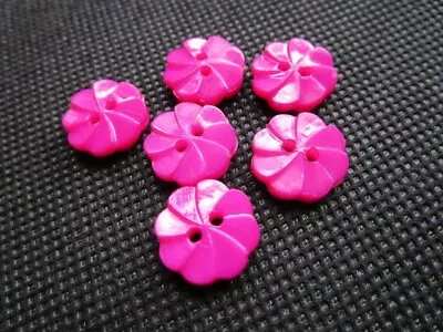 £7.86 • Buy Lot 20 Button Scrapbooking 2 Hole Pink Flower Haberdashery Sewing 13 MM Sew Deco