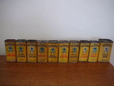 Variety Of Fifteen Vintage Spice Tins - Sudan Forbes Durkees • $25