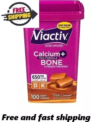 Viactiv Calcium + Vitamin D Supplement Soft Chews Caramel 100-Count • $14.98