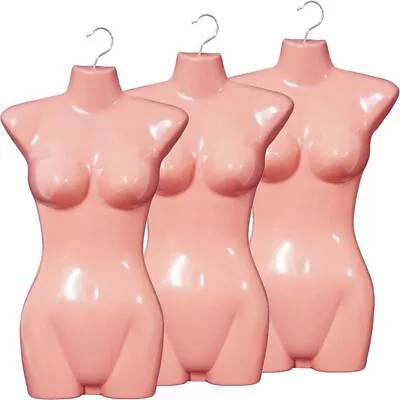 MN-011 3pcs FLESHTONE PINK Female Hanging Torso Form Mannequin With Metal Hook • $19.99