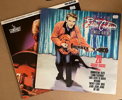 Two Eddie Cochran Vinyl LPs - Cherished Memories And Singles Album • £8