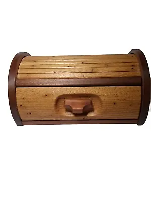 Roll Top Wooden Jewelry Box • $15.99